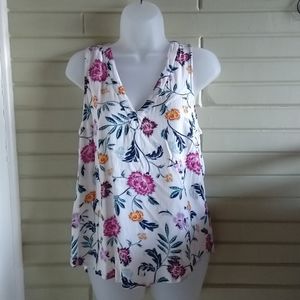 V-neck floral print tank